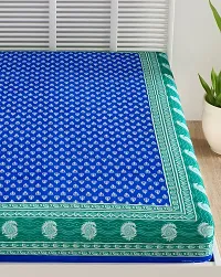 Bombay Spreads Cotton 144 TC Bedsheet (Blue_Single)-thumb3