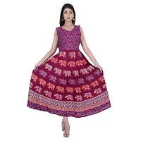 UniqueChoice Presents Maroon Color Jaipuri Printed Long Women's Maxi one Piece Dress Free Size-thumb4