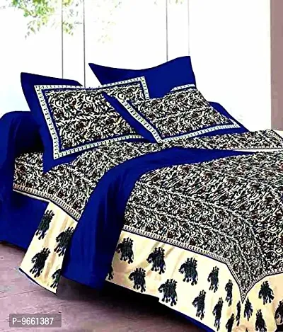Bombay Spreads 100% Cotton Rajasthani & Jaipuri Traditional 2 Double Bedsheet Combo with 4 Pillow Cover-thumb3