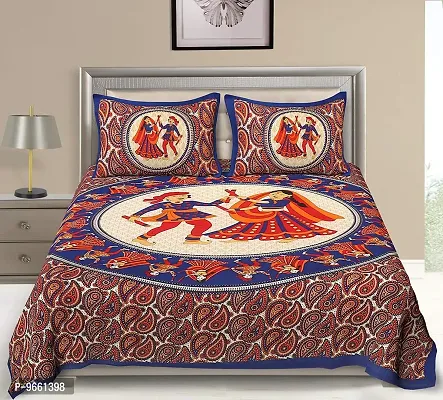 UniqChoice 120TC Rajasthani Prints Bedsheet for Double Bed Cotton Exclusive Jaipur Prints Bedsheets-thumb0