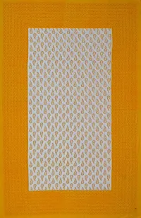 UniqChoice Jaipuri Traditional 144 TC |Cotton Single Bedsheet |Bedsheet for Single Bed| Yellow-thumb4