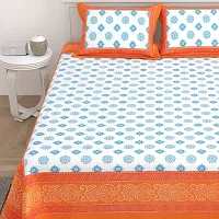 Comfortable Cotton Printed King Size Bedsheet with Two Pillow Covers-thumb2