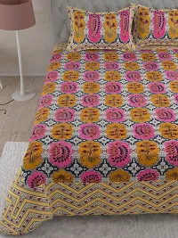 Comfortable Cotton Printed King Size Bedsheet with Two Pillow Covers-thumb3