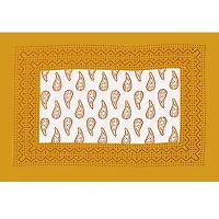 UniqChoice 100% Cotton Yellow Color Jaipuri Single bedsheet with 1 Pillow Cover,1+1_Single_Kamalbuti_Yellow-thumb4