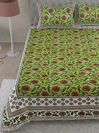 Comfortable Cotton Printed King Size Bedsheet with Two Pillow Covers-thumb3