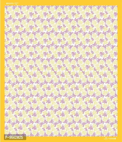 UniqChoice Yellow Color Cotton Printed Double Bedsheet with 2 Pillow Cover (Camali)-thumb5