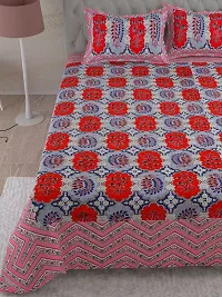 Comfortable Cotton Printed King Size Bedsheet with Two Pillow Covers-thumb3