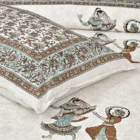 Stylish Fancy Cotton Printed King Size Bedsheet With 2 Pillow Covers-thumb3