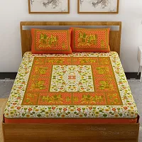 Comfortable Cotton Printed Double Bedsheet with Two Pillow Covers-thumb1