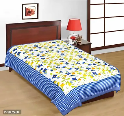 UniqChoice Pure Cotton Jaipuri Traditional Printed Single Bed Sheet, Multi