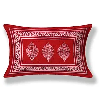 UniqChoice 100% Cotton Red Color Jaipuri Single bedsheet with 1 Pillow Cover,1+1_Single_76_Red_89-thumb3