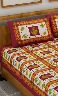 Comfortable Cotton Printed Double Bedsheet with Two Pillow Covers-thumb2