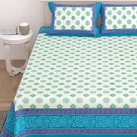 Comfortable Cotton Printed King Size Bedsheet with Two Pillow Covers-thumb2