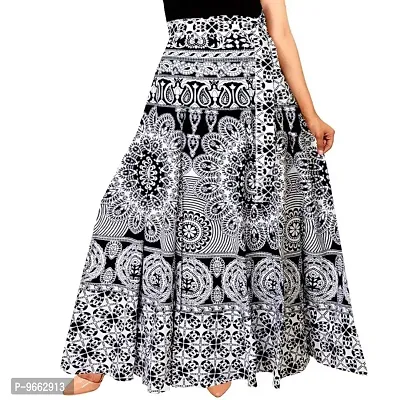 Rangun Women Maxi Skirt (WA_1002_Printed_ B&W_01_Black & White_Free Size)
