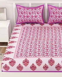 UniqChoice 100% Cotton Comfertable Rajasthani Jaipuri Traditional Bedsheet with 2 Pillow Covers (Multicolor)-thumb1