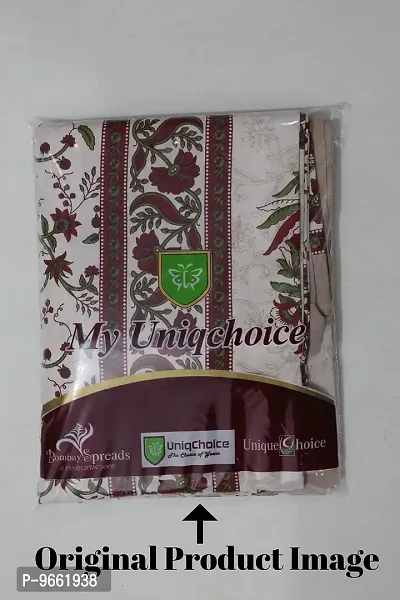 UniqChoice Jaipuri Print 100% Cotton Rajasthani Tradition King Size Double Bedsheet with 2 Pillow Covers(Beige Color)-thumb4