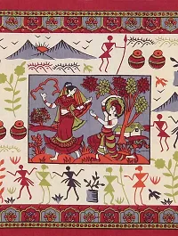 UniqChoice Rajasthani Traditional Print 120 TC 100% Cotton Double Bedsheet with 2 Pillow Cover,Red(MUCD_08)-thumb2