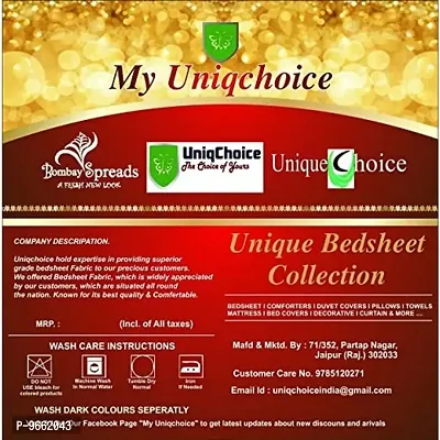UniqChoice Cotton 120 TC Bedsheet (King_Brown), Standard, (UCEBBD488)-thumb2