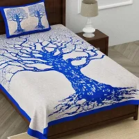 UniqChoice 144Tc Cotton Printed Single bedsheet with 1 Pillow Cover-thumb1