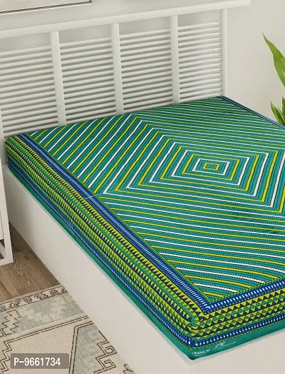 UniqChoice 100% Cotton Bedsheet| Rajasthani Printed Single Bedsheet| Bedsheet for Single Bed| Green Colour-thumb3