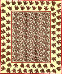 UniqChoice Red Color Rajasthani Traditional Printed 120 TC 100% Cotton Double Bedsheet with 2 Pillow Cover,UCEBD108-thumb4