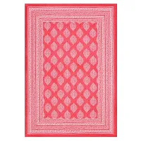 UniqChoice Pinkcolor 100% Cotton Jaipuri Printed Single bedsheet with 1 Pillow Cover 150 x 220 cm(1+1_Single_76_Pink_89)-thumb3