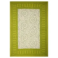 UniqChoice 100% Cotton Green Color Jaipuri Single bedsheet with 1 Pillow Cover,1+1_Single_Verly_Green-thumb1