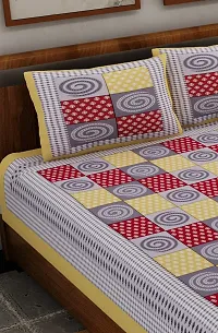 Comfortable Cotton Printed Double Bedsheet with Two Pillow Covers-thumb2