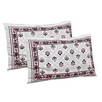 UniqChoice 180 TC Pink Color Floral Printed King Size Bedsheet with 2 Pillow Cover (ELEG-19-Pink)-thumb1