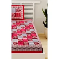 UniqChoice 100% Cotton Red Color Jaipuri Single bedsheet with 1 Pillow Cover,1+1_Single_Jalebi_Red-thumb3