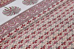 UniqChoice 180 TC Pink Color Floral Printed King Size Bedsheet with 2 Pillow Cover (ELEG-13-Pink)-thumb4