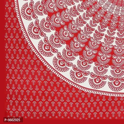 Rangun Bedsheet | Pure Cotton | Jaipuri Traditional Printed | Double Bedsheet with 2 Pillow Cover | Red-thumb3