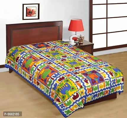 Bombay Spreads Multi Color 100% Pure Cotton Single Bed Sheet Without Pillow Cover Elegant Design For Bedding Or Decoratuve (Jaipuri Bed Spreads)-thumb0
