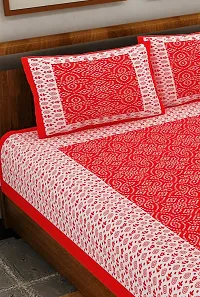 Comfortable Cotton Printed Double Bedsheet with Two Pillow Covers-thumb2