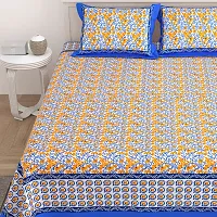 Comfortable Cotton Printed King Size Bedsheet with Two Pillow Covers-thumb2