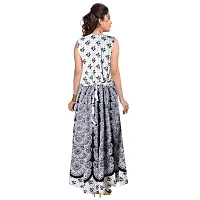 UniqueChoice 100% Cotton Printed Black Maxi Dress for Women-thumb1