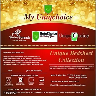 Uniqchoice 144 Tc Cotton Double Bedsheet with 2 Pillow Covers - Purple-thumb2