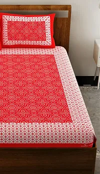 Comfortable Cotton Printed Double Bedsheet with Two Pillow Covers-thumb3