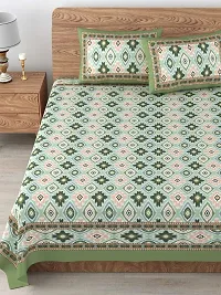 Stylish Fancy Cotton Printed King Size Bedsheet With 2 Pillow Covers-thumb1