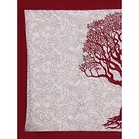 UniqChoice Maroon Color Cotton Printed Double Bedsheet with 2 Pillow Cover (Tree)-thumb2