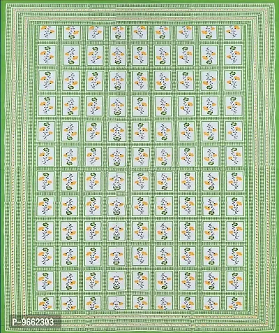 UniqChoice Green Color 100% Cotton Jaipuri Traditonal Double BedSheet with 2 Pillow Cover,Greenbombay_D-thumb5