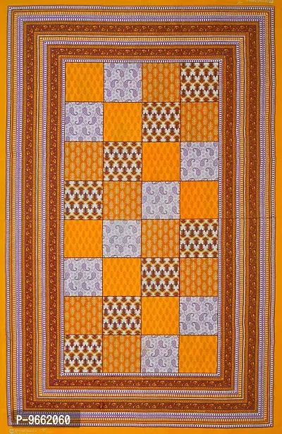 UniqChoice 100% Cotton | Rajasthani Traditional Printed| Single Bedsheet|Bedsheet for Single Bed| Yellow-thumb3