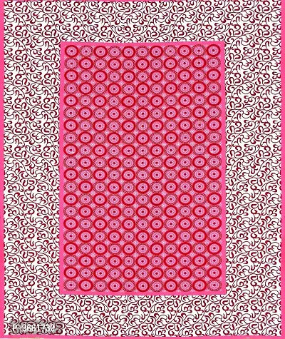 UniqChoice Floral Japuri Printed 120 TC| 100% Cotton| Double Bedsheet| Bedsheet with 2 Pillow Cover | Pink-thumb5