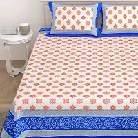 Comfortable Cotton Printed King Size Bedsheet with Two Pillow Covers-thumb2