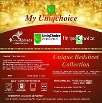 UniqChoice Beige Color Rajasthani Traditional Printed 120 TC 100% Cotton Double Bedsheet with 2 Pillow Cover,UCBDKG11-thumb3