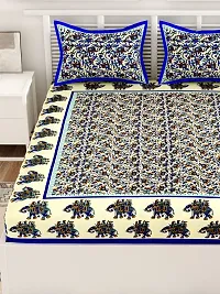 Comfortable Cotton Printed Double Bedsheet with Two Pillow Covers-thumb3