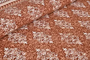 UniqChoice 180 TC Brown Color Floral Printed King Size Bedsheet with 2 Pillow Cover (ELEG-30-Brown)-thumb4