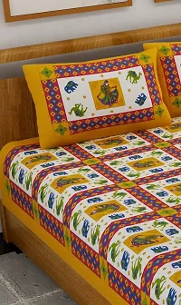 Comfortable Cotton Printed Double Bedsheet with Two Pillow Covers-thumb2