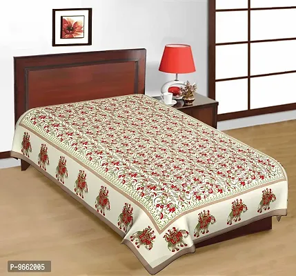 UniqChoice 100% Cotton Beige Colour Saganari Traditional Single Bedsheet.