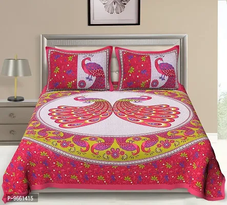 UniqChoice 120TC Rajasthani Prints Bedsheet for Double Bed Cotton Exclusive Jaipur Prints Bedsheets